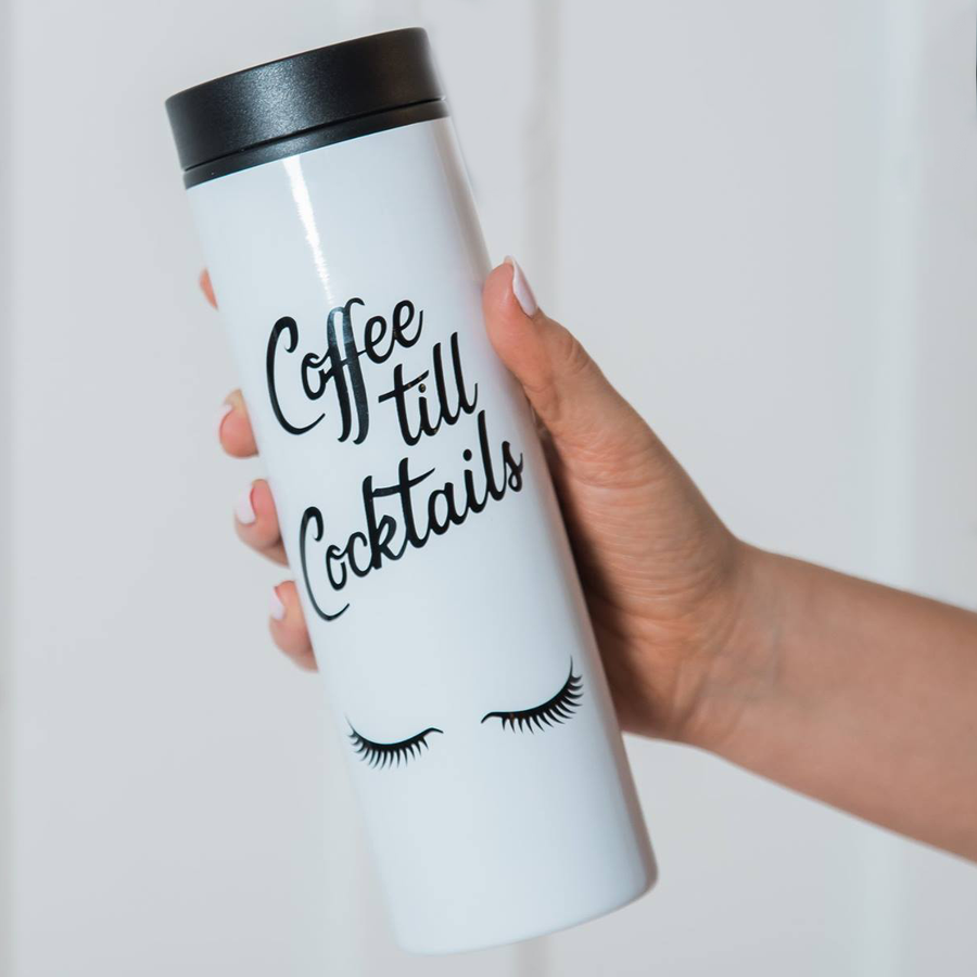 Coffee till cocktails stainless steel travel mug