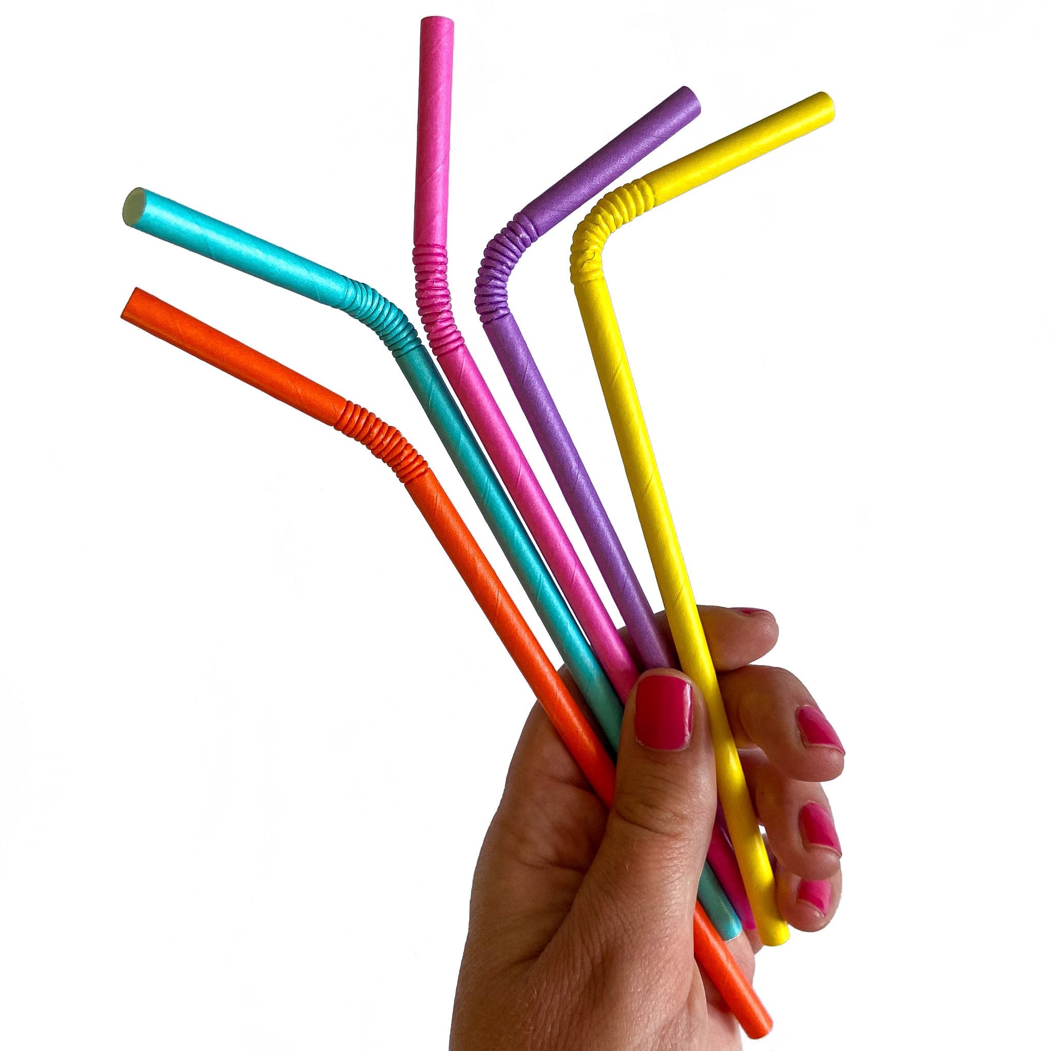 Colorful bendy paper straws - Eco friendly paper drinking straws