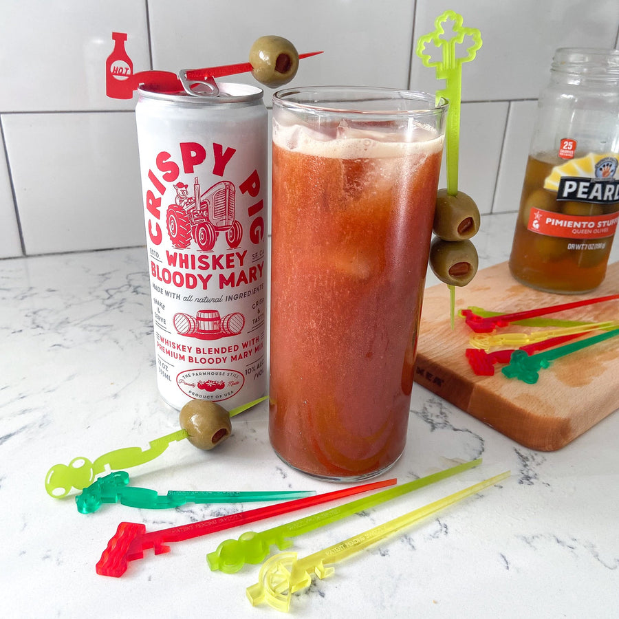 Bloody Mary themed swizzle sticks for drinkware and cans - Swizzly Sticks