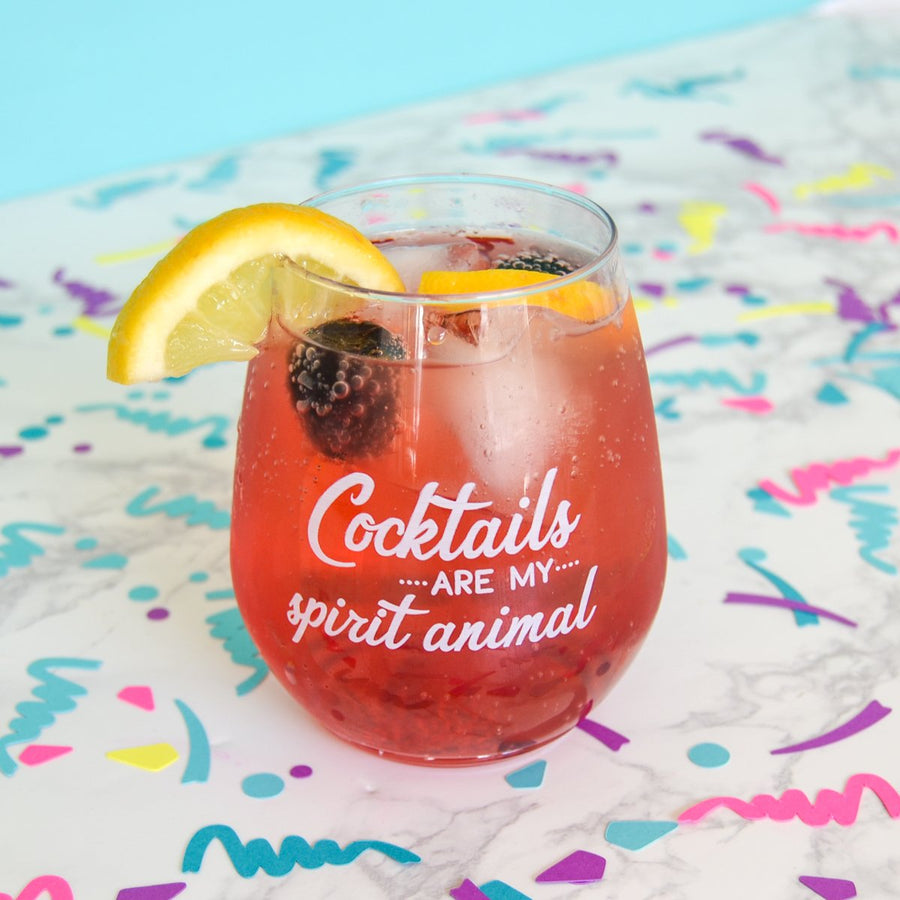 Cocktails are my spirit animal - recyclable plastic cocktail glass