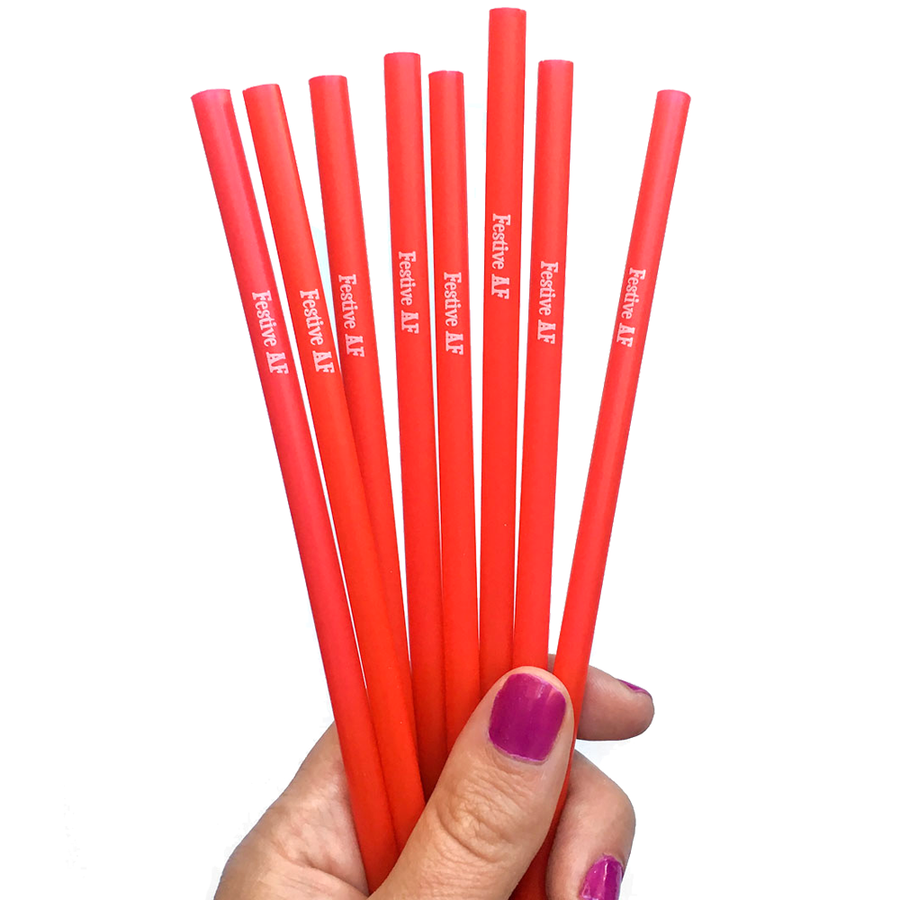 Festive AF red cocktail straws